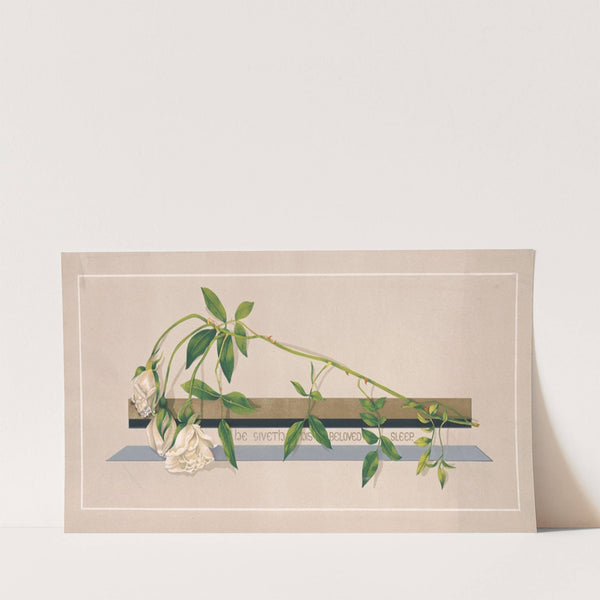 Prang’s floral mottoes, no. 45. ‘He giveth his beloved sleep’ (1879) by Louis Prang & Co.