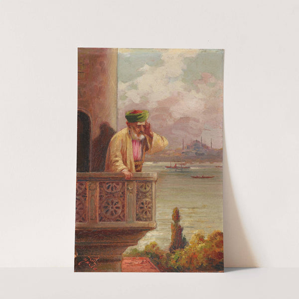 Prayer In Cihangir With The Hagia Sofia In The Distance by Halid Naci