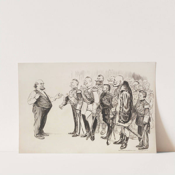 Precedent. Take off your coats, gents. Neither I nor my father nor his father before him wore a coat at dinner (1913) by William Henry Walker