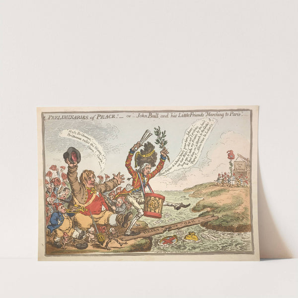 Preliminaries of peace! – or – John Bull and his little friends marching to Paris!. (1801) by James Gillray