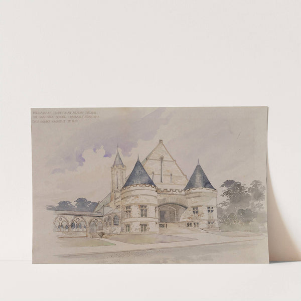 Preliminary study for an Armory Building for Shattuck School, Faribault, Minnesota by Cass Gilbert