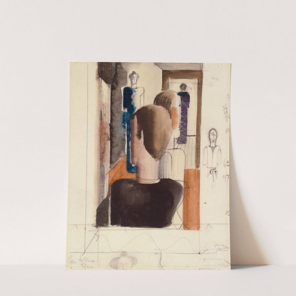 Preliminary Study for 'Five Figures in Space, Roman' by Oskar Schlemmer