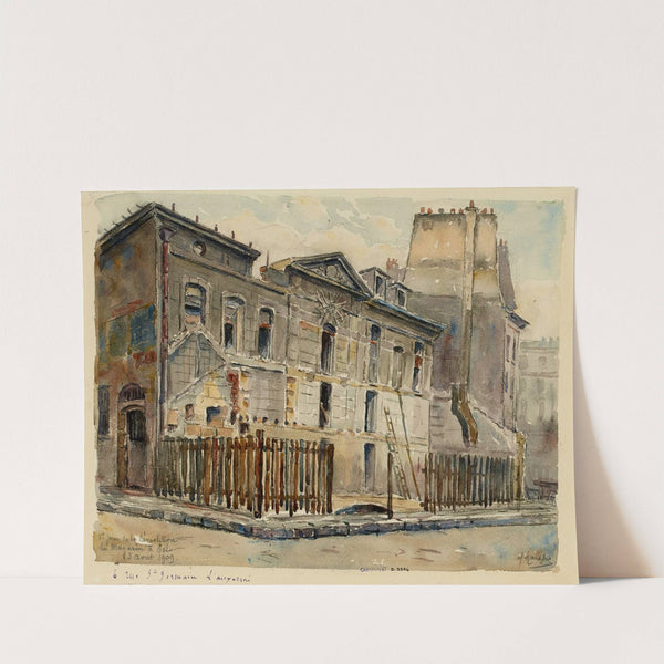 Premier jour de la démolition du magasin à sel, 6 rue Saint Germain de l’Auxerrois (1909) by Georges-Henri Manesse