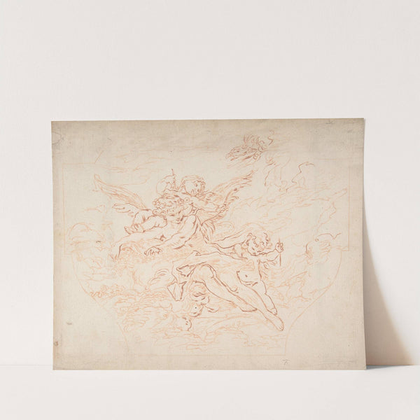 Preparatory Drawing of a Ceiling for Etching after Boucher Drawing by Jean Charles François