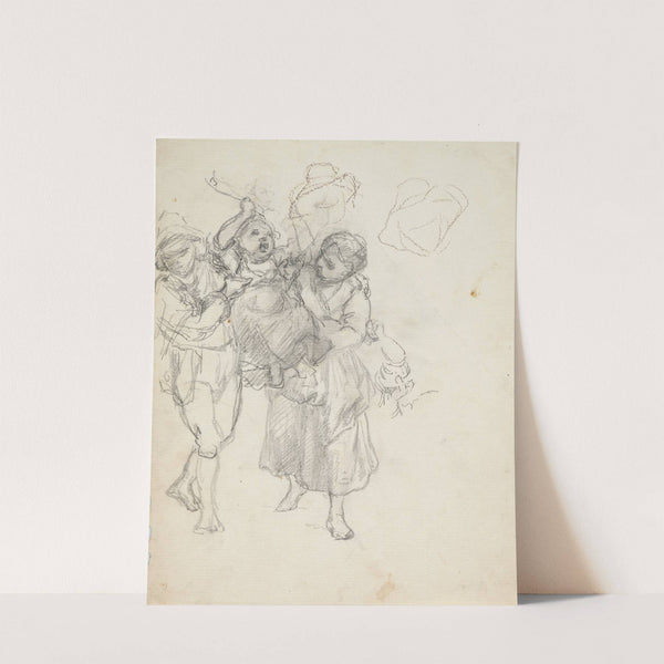 Preparatory study for; Italian children, playing by Johann Baptist Kirner