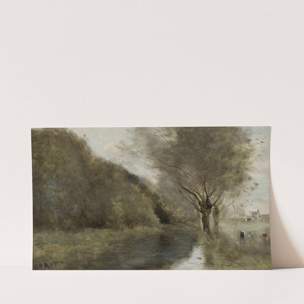 Près Gisors; Saulaie Et Rivière, Effet Du Matin by Jean-Baptiste-Camille Corot