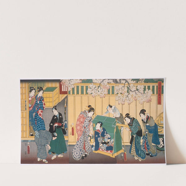 Present-day Genji Visiting the Rokujō Mansion (1856) by Utagawa Kunisada (Toyokuni III)