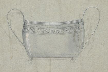 Presentation drawing (reworked) for a sugar bowl