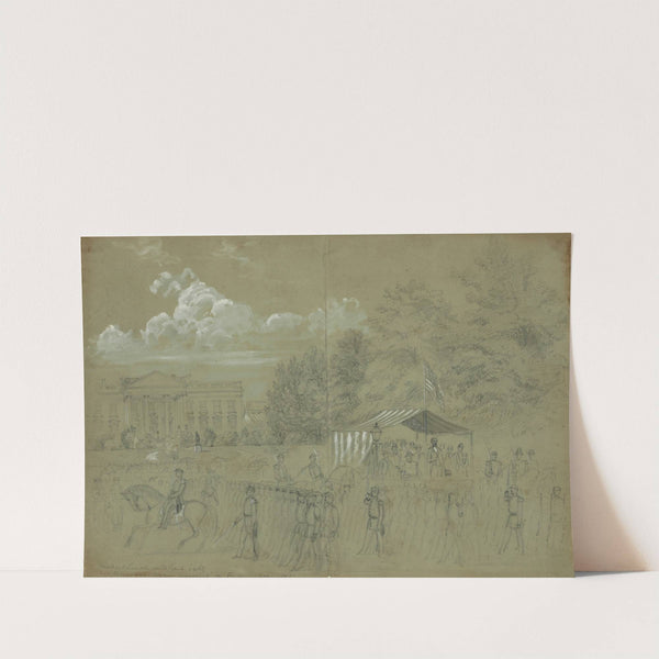 President Lincoln and Genl. Scott Reviewing 3 years regiment on Penn Ave by Alfred Rudolph Waud