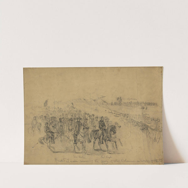 President Lincoln reviewing the Army of the Potomac on Monday, April 6, 1863 by Edwin Forbes