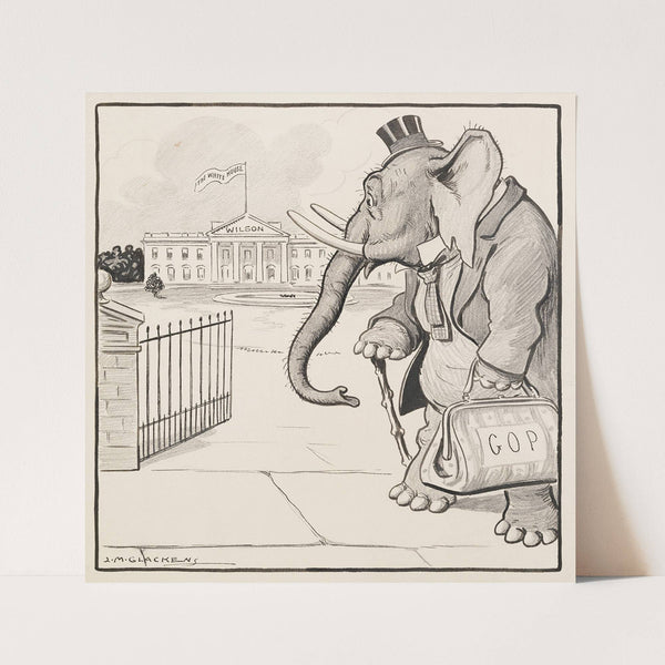 President Woodrow Wilson as a lion tamer (1913) by Louis Glackens