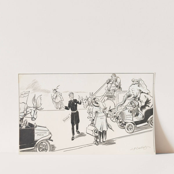 President Woodrow Wilson as a traffic cop (1913) by Louis Glackens