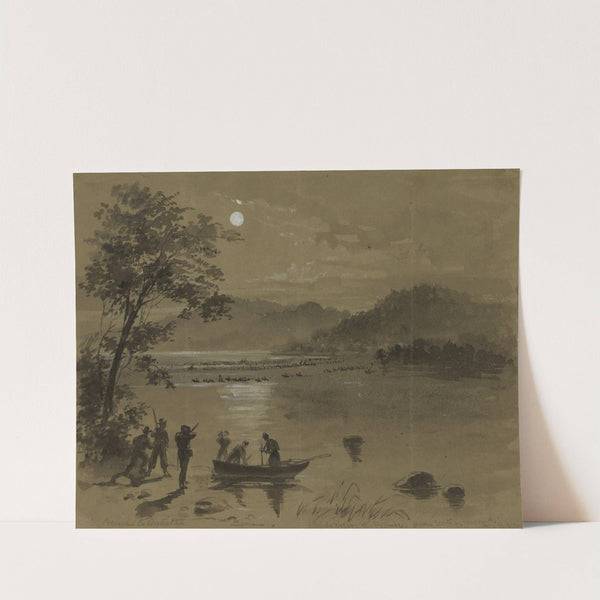 Previous to Antietam. Rebels crossing the Potomac. Union scouts in foreground by Alfred Rudolph Waud