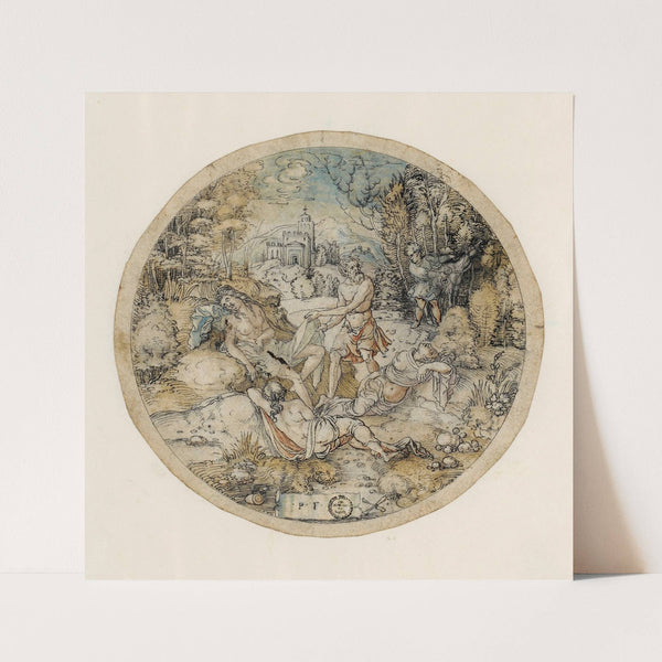 Priapus and Lotis (1540) by Peter Flötner