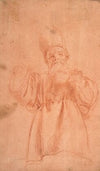 Priest with Upraised Arms Wearing a Two-Horned Tiara