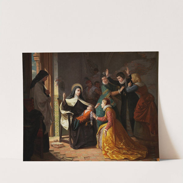 Primer Milagro De Santa Teresa De Jesús. Resurrección De Su Sobrino Don Gonzalo Ovalle, Hijo De Su Hermana Doña Juana De Ahumada by Luis de Madrazo y Kuntz