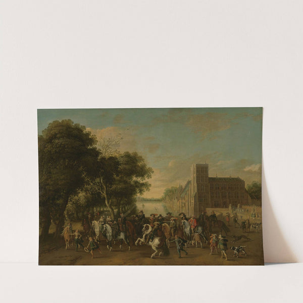 Prince Maurits, accompanied by Prince Frederik Hendrik, Frederick V of Bohemia and his Wife Elizabeth Stuart, and Others, on the Buitenhof, The Hague (c. 1621 - c. 1625) by Pauwels van Hillegaert