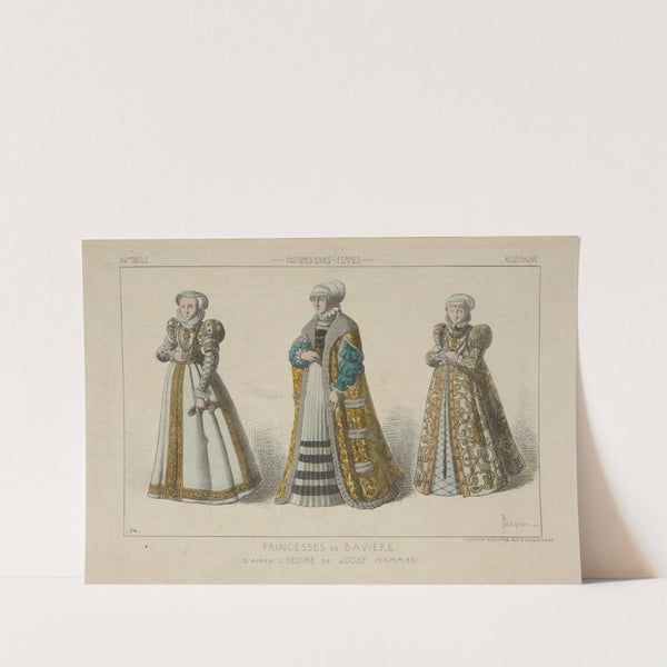 Princesses de Bavière d'après l'oeuvre de Josse Hamman. XVIe siècle, costumes civils, femmes, Allemagne. by Raphaël Jacquemin