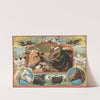 Print with cows at the center and chickens, horses, sheep, and birds surrounding the cows (1895) by Calvert Litho. Co