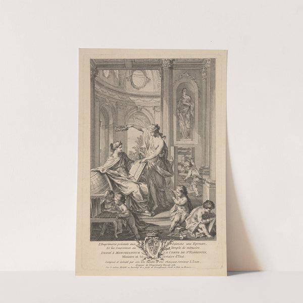 Printing presents Science a proof, and the crown to the Temple of Memory (1761) by Louis-Rene Luce
