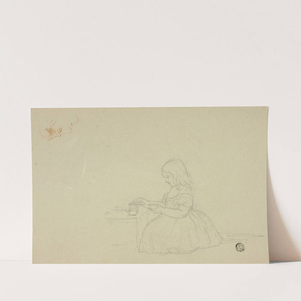 Prints and Drawings Young Girl Pouring Tea and Profile Sketch by Elizabeth Murray