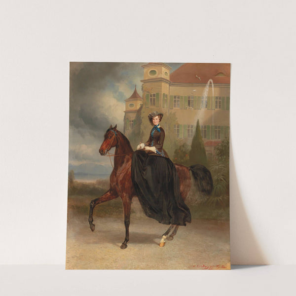 Prinzessin Elisabeth in Bayern im Alter von 15 Jahren zu Pferde by Karl Theodor von Piloty