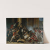 Prise du Louvre, le 29 juillet 1830; massacre des gardes suisses. by Jean-Louis Bezard