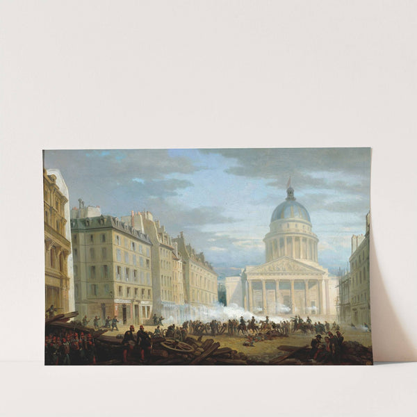 Prise du Panthéon, vue de la rue Soufflot, le 24 juin 1848, actuel 5ème arrondissement by Edward Gabé