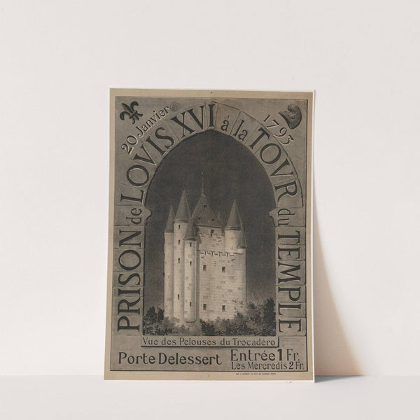 Prison de Louis XVI à la tour du temple. Porte Delessert, vue des pelouses du Trocadéro (1890) by Imp. F. Hermet