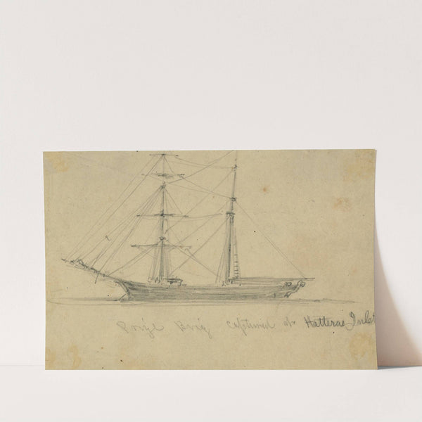 Prize brig captured at Hatteras Inlet. by Alfred Rudolph Waud