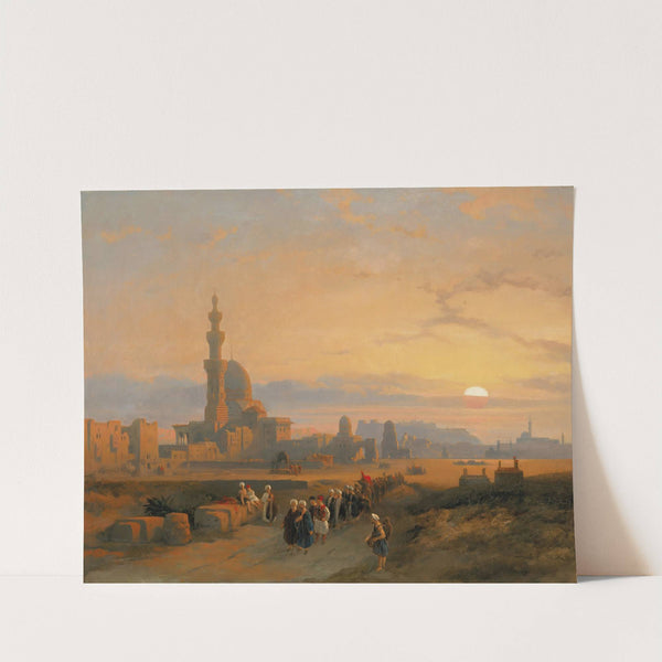 Procession before the tombs of the Caliphs, Grand Cairo (1846) by David Roberts