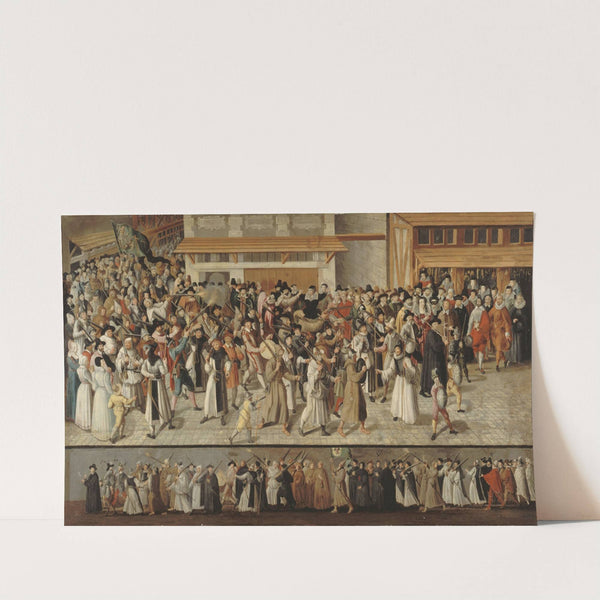 Procession de la Ligue sur l'île de la Cité, au sortir de Notre-Dame by François Bunel