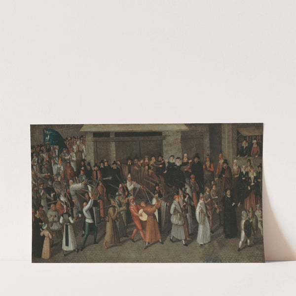 Procession de la Ligue sur l’île de la Cité, au sortir de Notre-Dame. (1590) by François Bunel