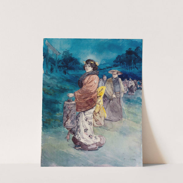 Procession de personnages en costume japonais (1890-1900) by Henri Somm