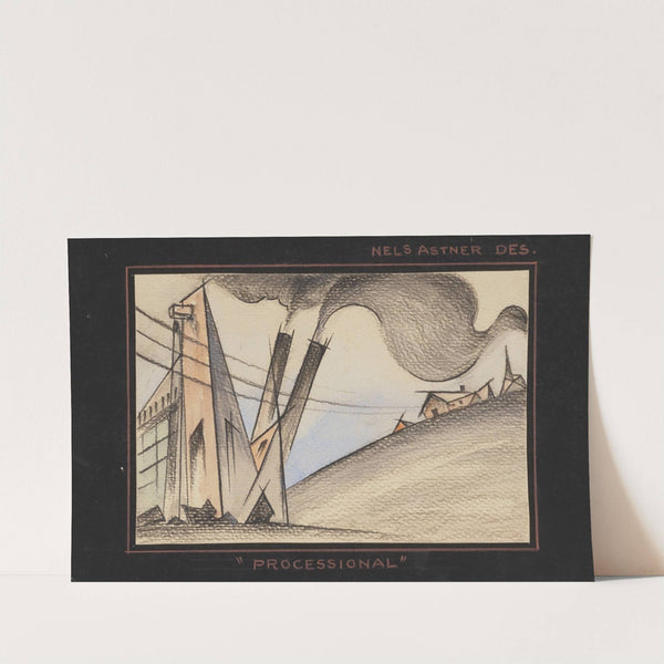 Processional: Sketch no. 1 (Factory Smokestacks, Houses) (1934-1943) by Nels Astner