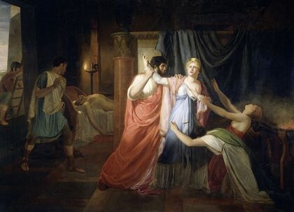 Proculeius Preventing Cleopatra from Stabbing herself