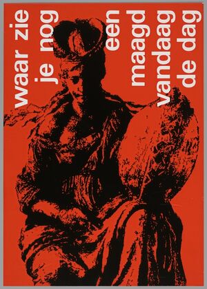 proefdruk voor affiche voor tentoonstelling De Stedemaagd