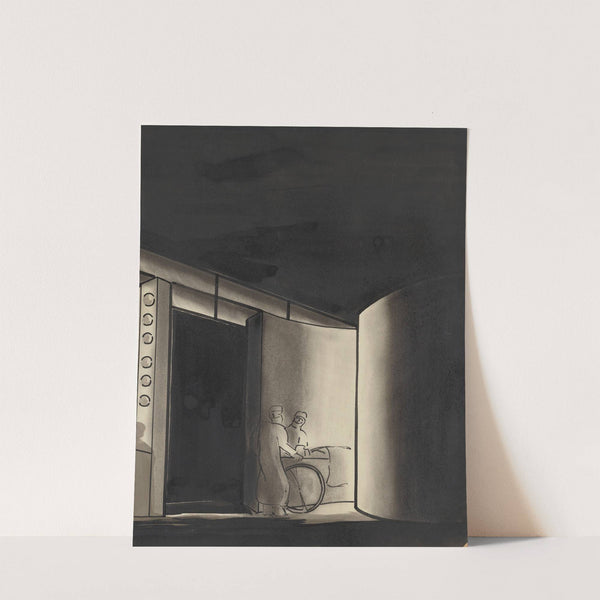 Professor Mamlock: Two Figures in Dark Passageway (Sketch no. 2) (1934-1943) by Frederick Stover