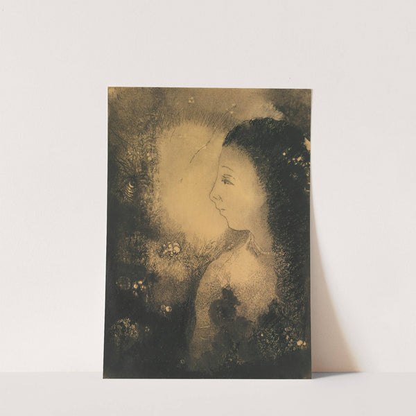 Profil De Femme Avec Fleurs by Odilon Redon