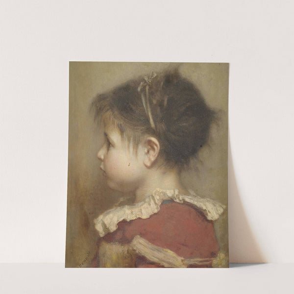 Profilbildnis eines kleinen Mädchens in rotem Kleid by Otto Brandt