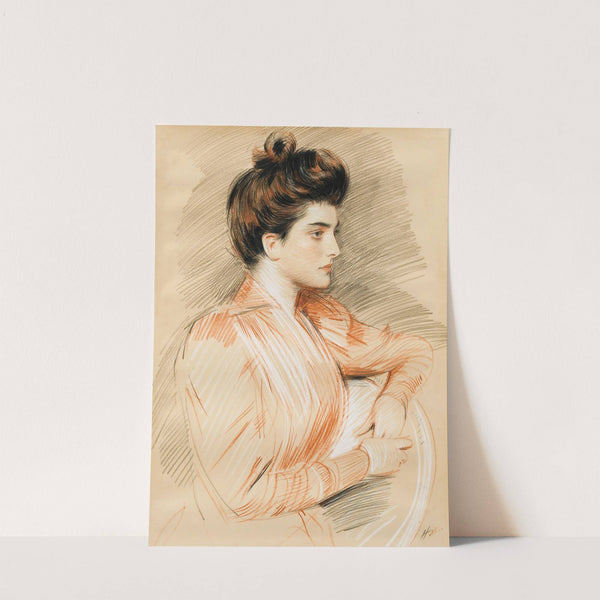 Profile Portrait Of Elisabeth Van Biema by Paul César Helleu