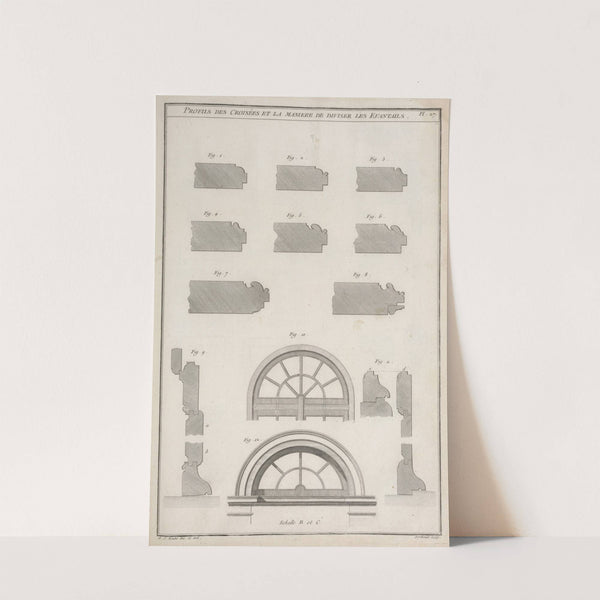 Profils des croisées et la maniere de diviser les evantails. by André Jacob Roubo