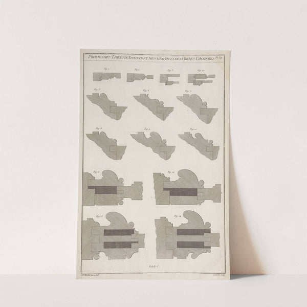 Profils des tables d'attente et des guichets des portes cocheres. by André Jacob Roubo