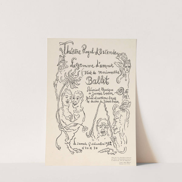 Programma van de opvoering van het ballet 'La Gamme d'Amour' - Schouwburg Oostende 17 december 1932 by James Ensor