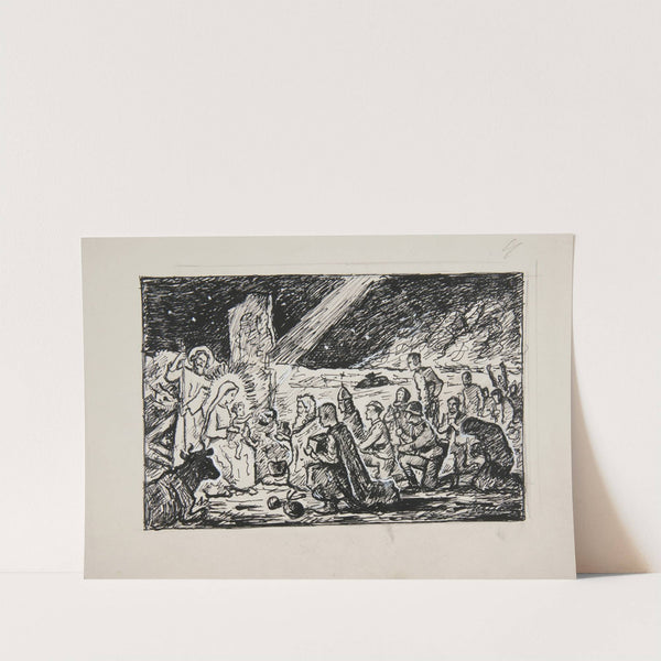 Projekt ilustracji ze Sceną Pokłonu Trzech Króli by Ivan Ivanec