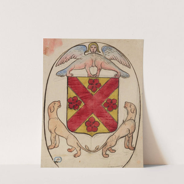 Projet de décor pour un vitrail à motif héraldique by Prosper Lafaye