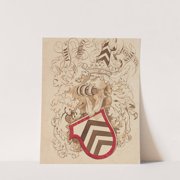 Projet de décor pour un vitrail civil à motif héraldique by Prosper Lafaye