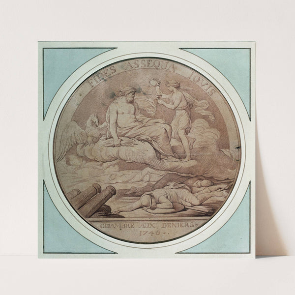 Projet de jeton pour l’histoire du règne de Louis XV; ‘La chambre du deniers’ by Edmé Bouchardon