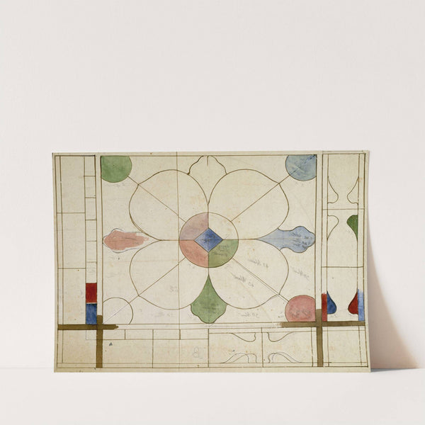 Projet de panneau de vitrail à décor quadrilobé by Prosper Lafaye