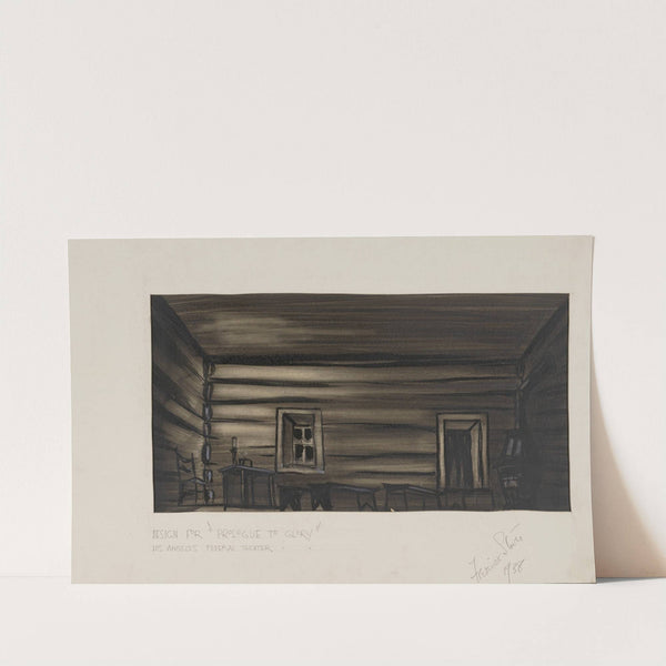 Prologue to Glory: Sketch no. 3 (Cabin Interior) (1934-1943) by Frederick Stover